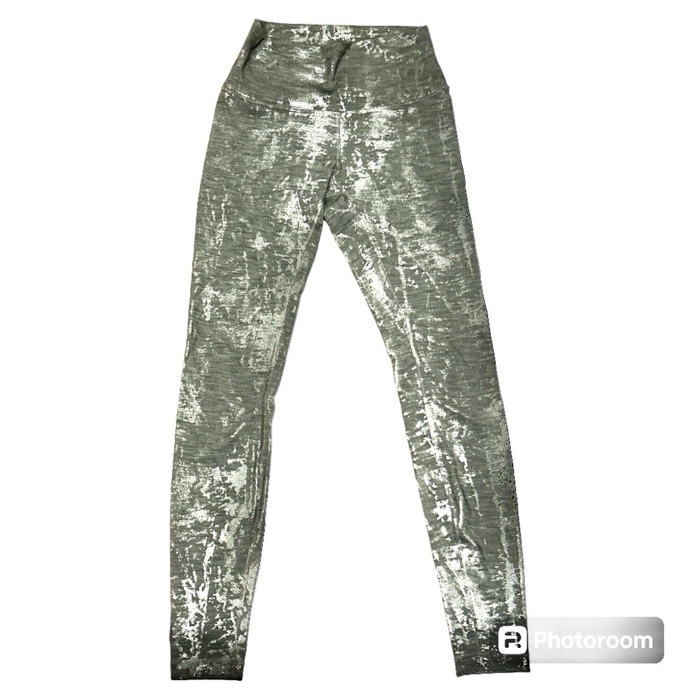 Metallic silver grey LuluLemon pants